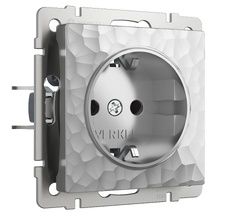 Розетка с заземлением и шторками (серебряный) Hummer a052076_WR