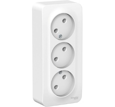 Розетка накладная тройная без заземления (белый) Systeme Electric BLNRA000311