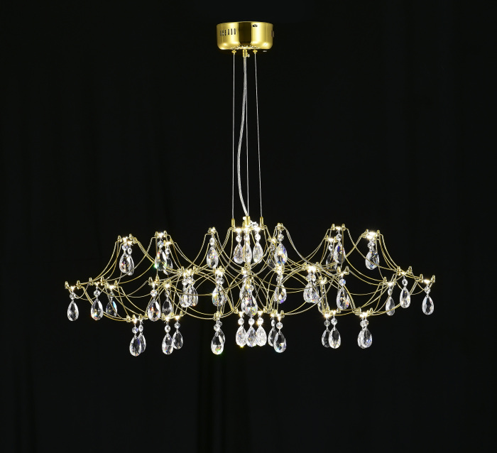 Подвесная люстра светодиодная с пультом и хрустальными подвесками Asfour MyFar MR2663-60P-50AD