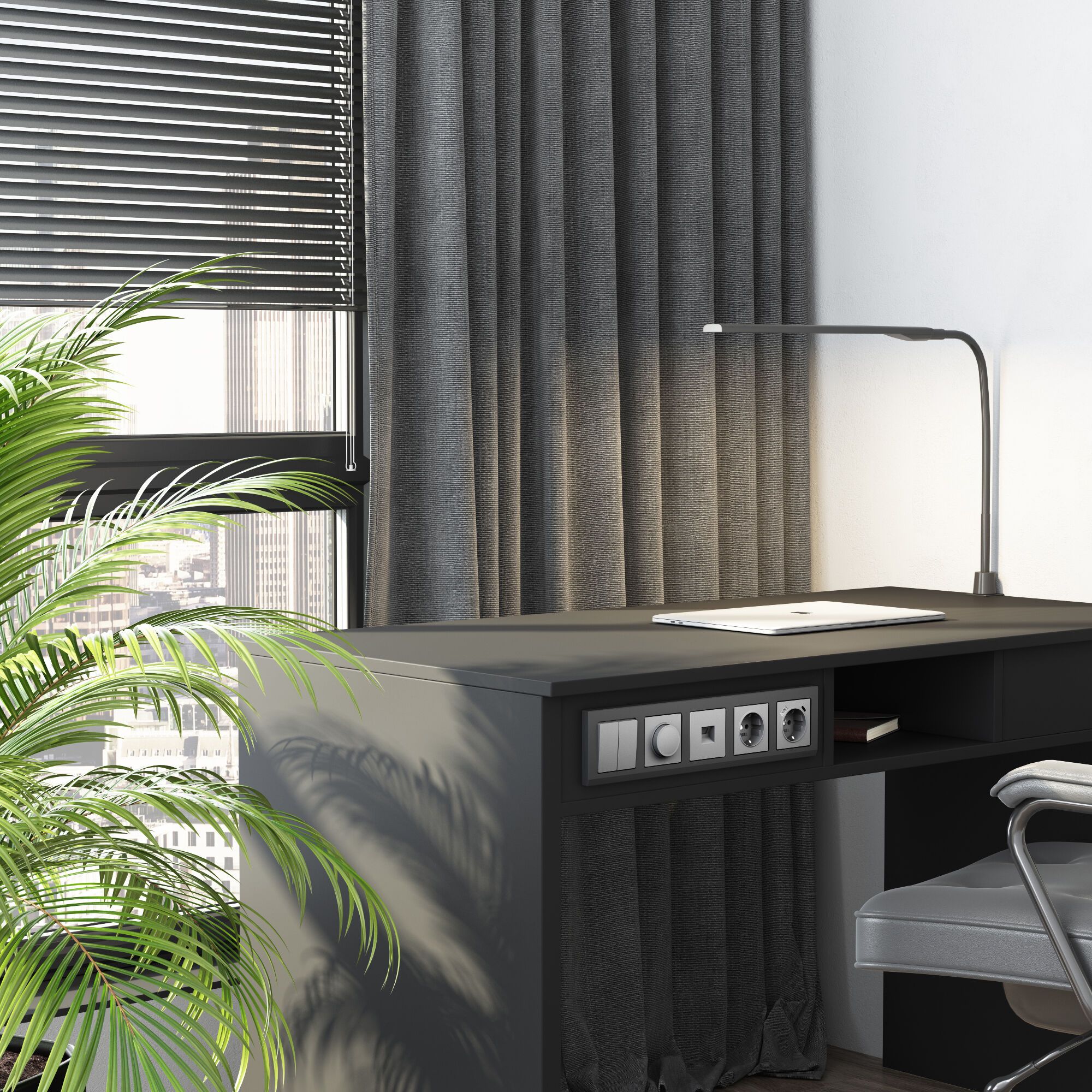 Перекрестный выключатель двухклавишный (серебряный матовый) Werkel a064030_WR