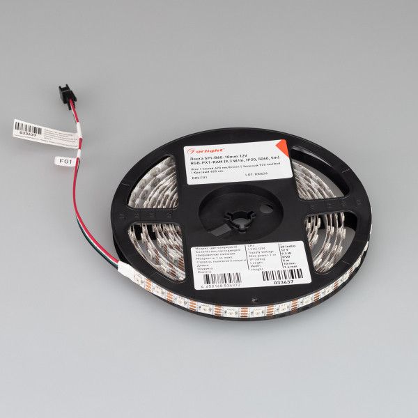Лента Arlight SPI-B60-10mm 5060 12V 300LED 9,3 Вт/м 033437_ARL