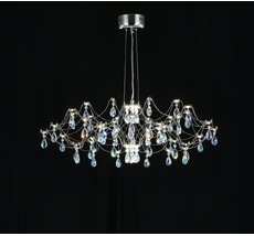 Подвесная люстра светодиодная с пультом и хрустальными подвесками K9 MyFar MR2660-60P-50CD