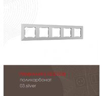 Рамка из поликарбоната на 5 постов Arte Milano 503.03-5.silver