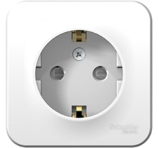 Розетка накладная с заземлением и шторками (белый) Systeme Electric BLNRA011101