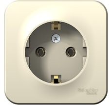 Розетка накладная с заземлением (молочный) Systeme Electric BLNRA010102