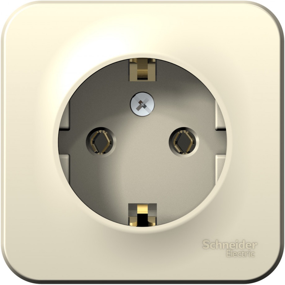 Розетка накладная с заземлением (молочный) Systeme Electric BLNRA010102