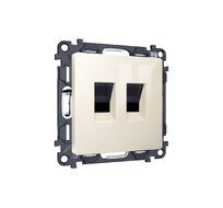 Комплект механизма компьютерной двойной розетки RJ-45 с автоматической защитной шторкой ALFA QUANT (AP3121, VM189) Ambrella Volt MA312110_AMB