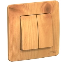 Выключатель встраиваемый двухклавишный (ясень) Systeme Electric BLNVS010505