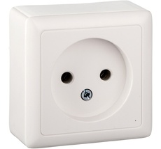 Розетка накладная без заземления (белый) Systeme Electric RA10-131I-B