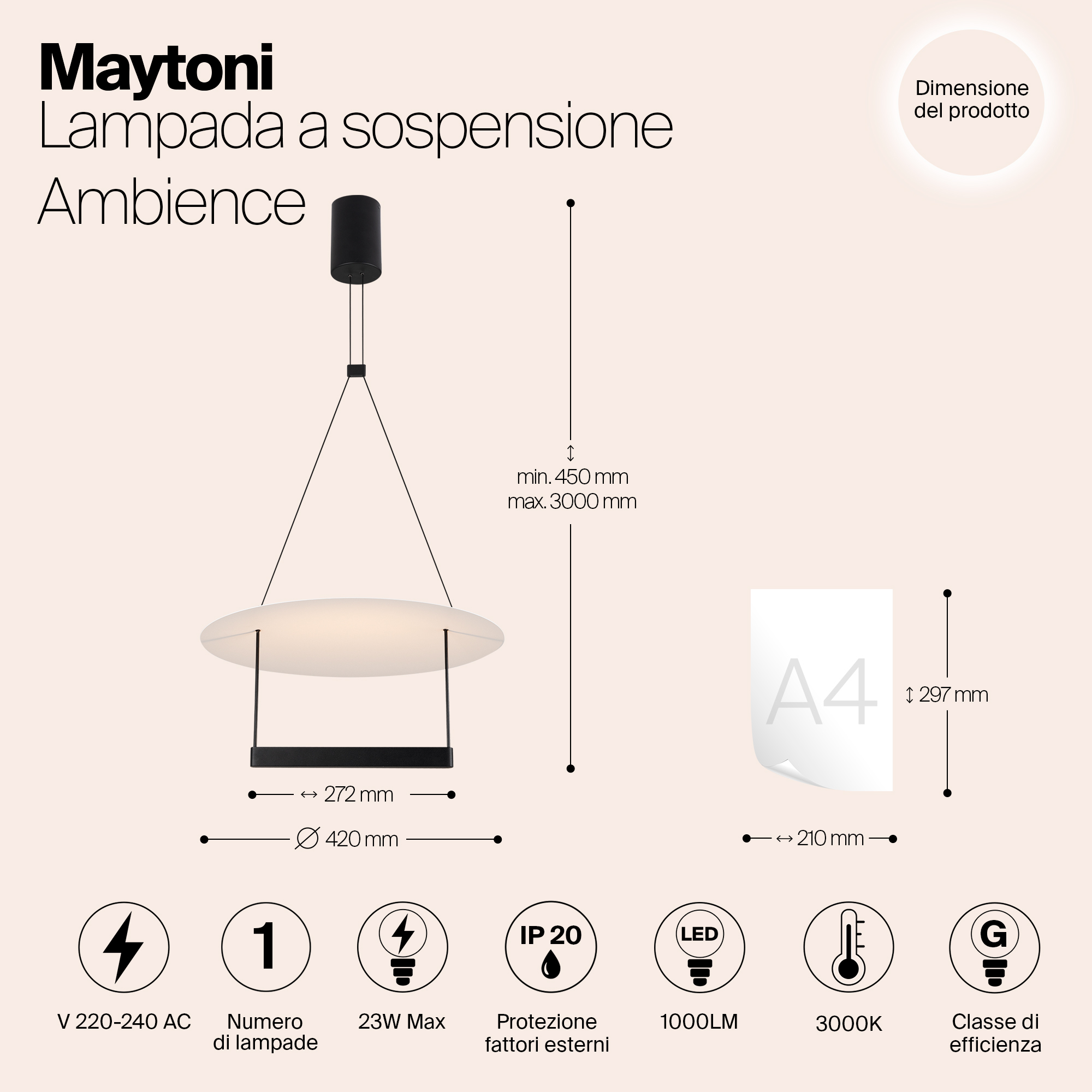 Подвесной светильник Maytoni Ambience MOD280PL-L23B3K_MY
