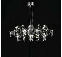 Подвесная люстра светодиодная с пультом и хрустальными подвесками Asfour MyFar MR2661-60P-76AP