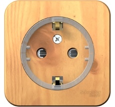 Розетка накладная с заземлением и шторками (ясень) Systeme Electric BLNRA111115