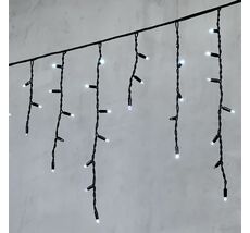 Гирлянда Бахрома 3,1 x 0,5 м Белая с Мерцанием Белого Диода 220В, 120 LED, Провод Черный Каучук, IP65 LTC LL120BLW-1-2W LL120BLW-1-2W