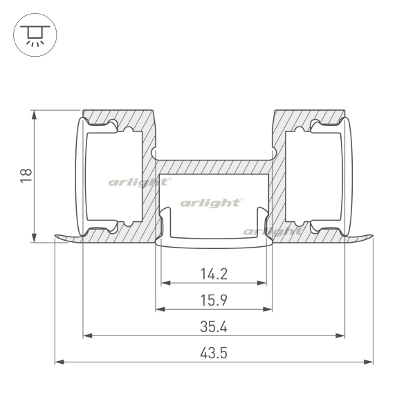 Профиль ARH-TRI-D-2000 ANOD 018829_ARL