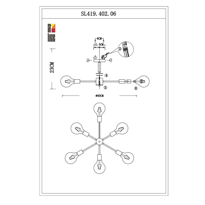 Потолочная люстра Evoluce ANO SL419.402.06