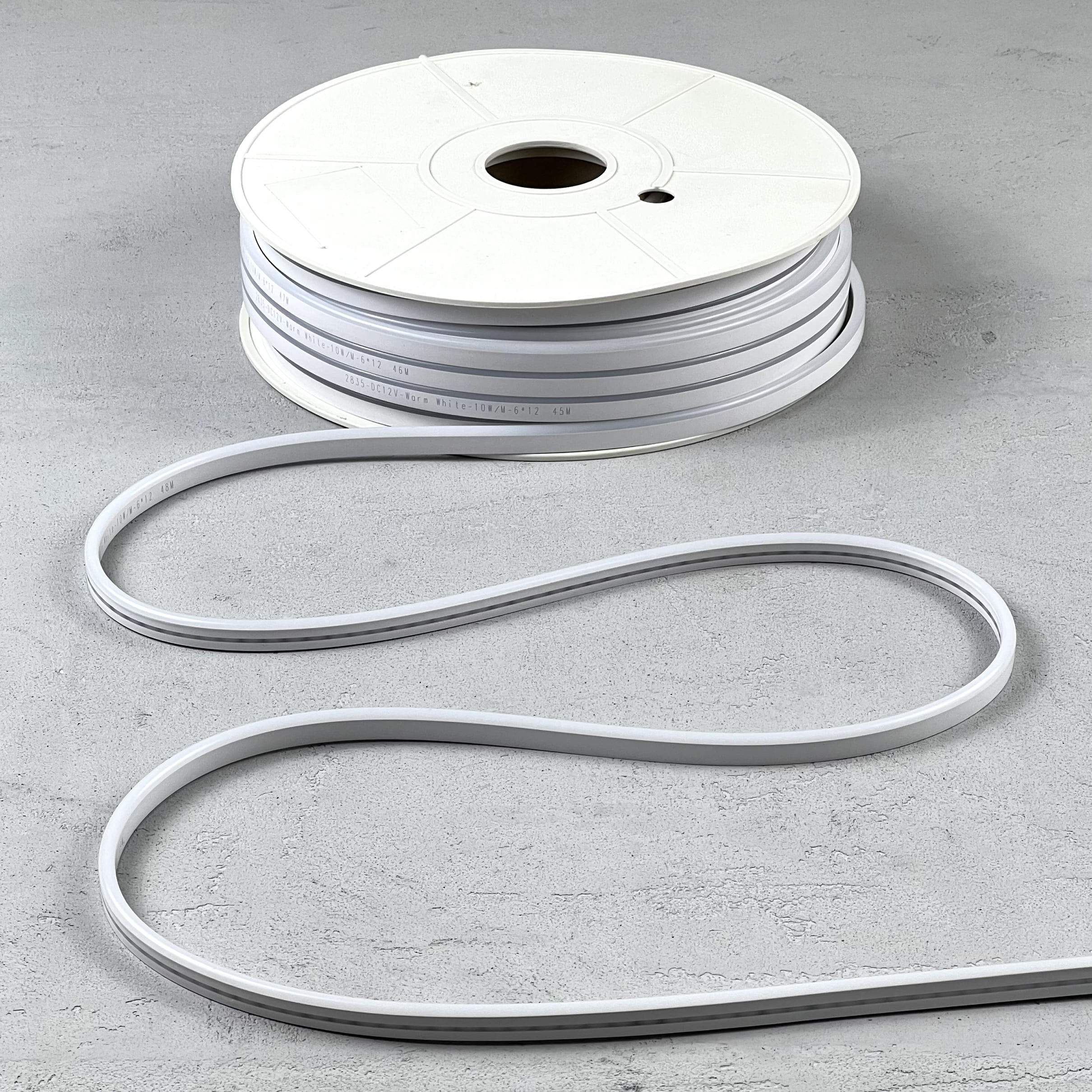 Односторонний Гибкий Неон 8х16мм Тепло-Белый 12В, IP65 LTC FR-23511 FR-23511