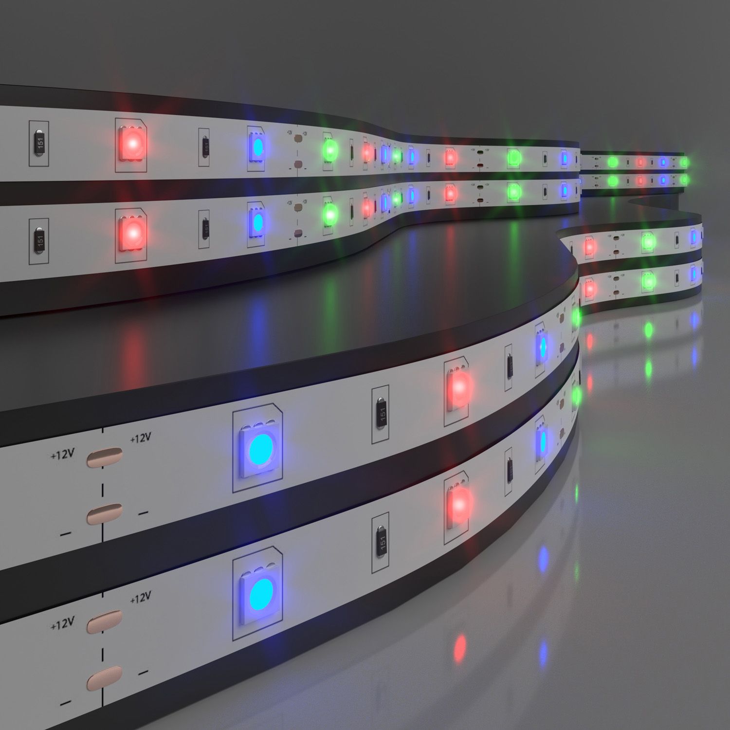 Лента светодиодная 12V 7,2W 30Led 5050 IP20 RGB, 5м a027833_ES