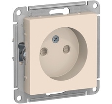 Розетка встраиваемая без заземления со шторками (бежевый) Systeme Electric ATN000249