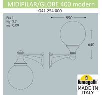 Уличный настенный светильник FUMAGALLI MIDIPILAR/GLOBE 400 G41.254.000.AYE27