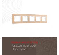 Рамка из закаленного стекла на 5 постов Arte Milano 503.14-5.shampan