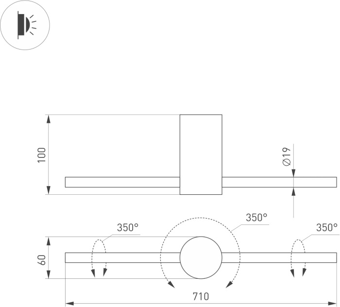 Светильник SP-PICASO-M-TURN-L700-12W Warm3000 (WH, 100 deg, 230V) ( Arlight 047348_ARL