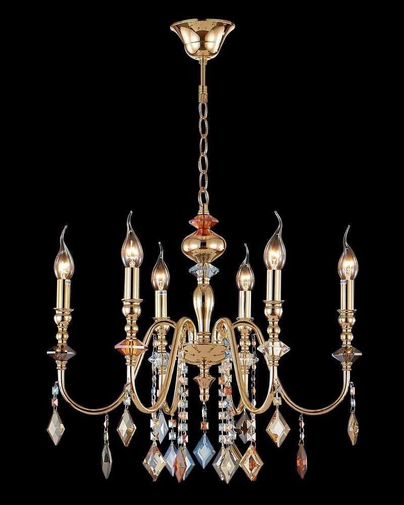 Подвесная люстра Crystallux MERCEDES MERCEDES SP6 GOLD/COLOR_CR