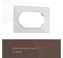 Рамка из закаленного стекла для двойной розетки Arte Milano 502.13-double.silver