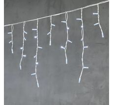 Гирлянда Бахрома 3,1 x 0,5 м Белая 220В, 120 LED, Провод Белый Каучук, IP65 LL120-8-2W