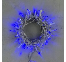 Гирлянда Нить с Колпачком 10м Синяя с Мерцанием Белого Диода 220В, 100 LED, Провод Прозрачный ПВХ, I LTC PST100BLWCAP-10-2B PST100BLWCAP-10-2B