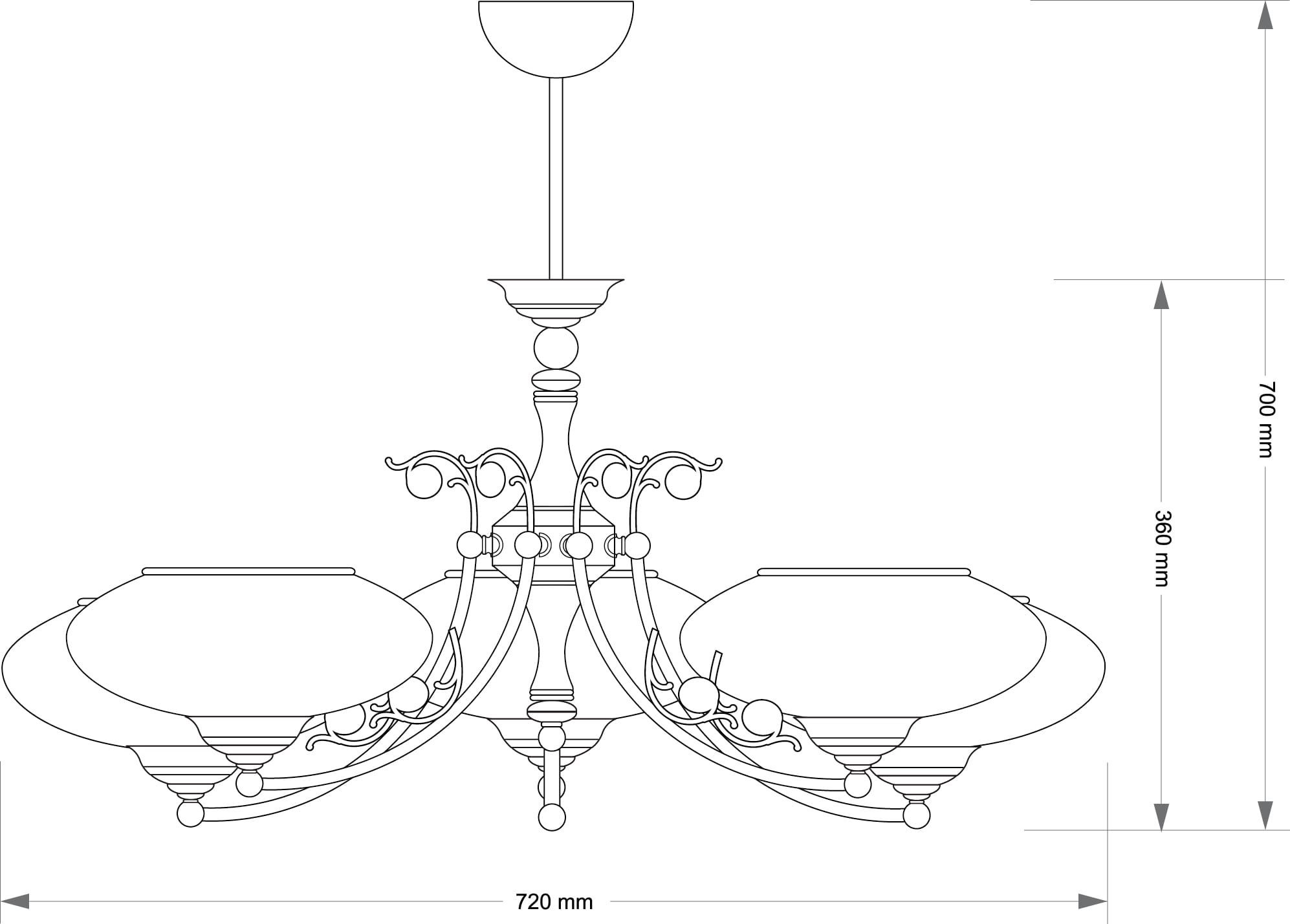 Подвесная люстра Kutek Casamia Plafon CAS-ZW-5(P)