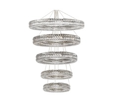 Подвесная люстра Newport Вертикальная композиция 10120 из пяти колец шириной в один хрусталь хром №67_NP