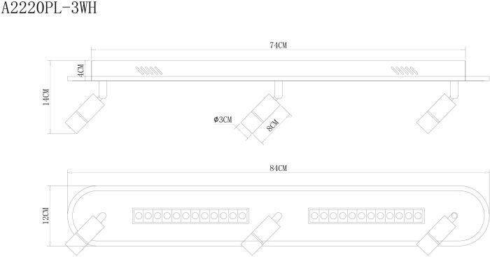 Спот ARTE LAMP PISCES A2220PL-3WH