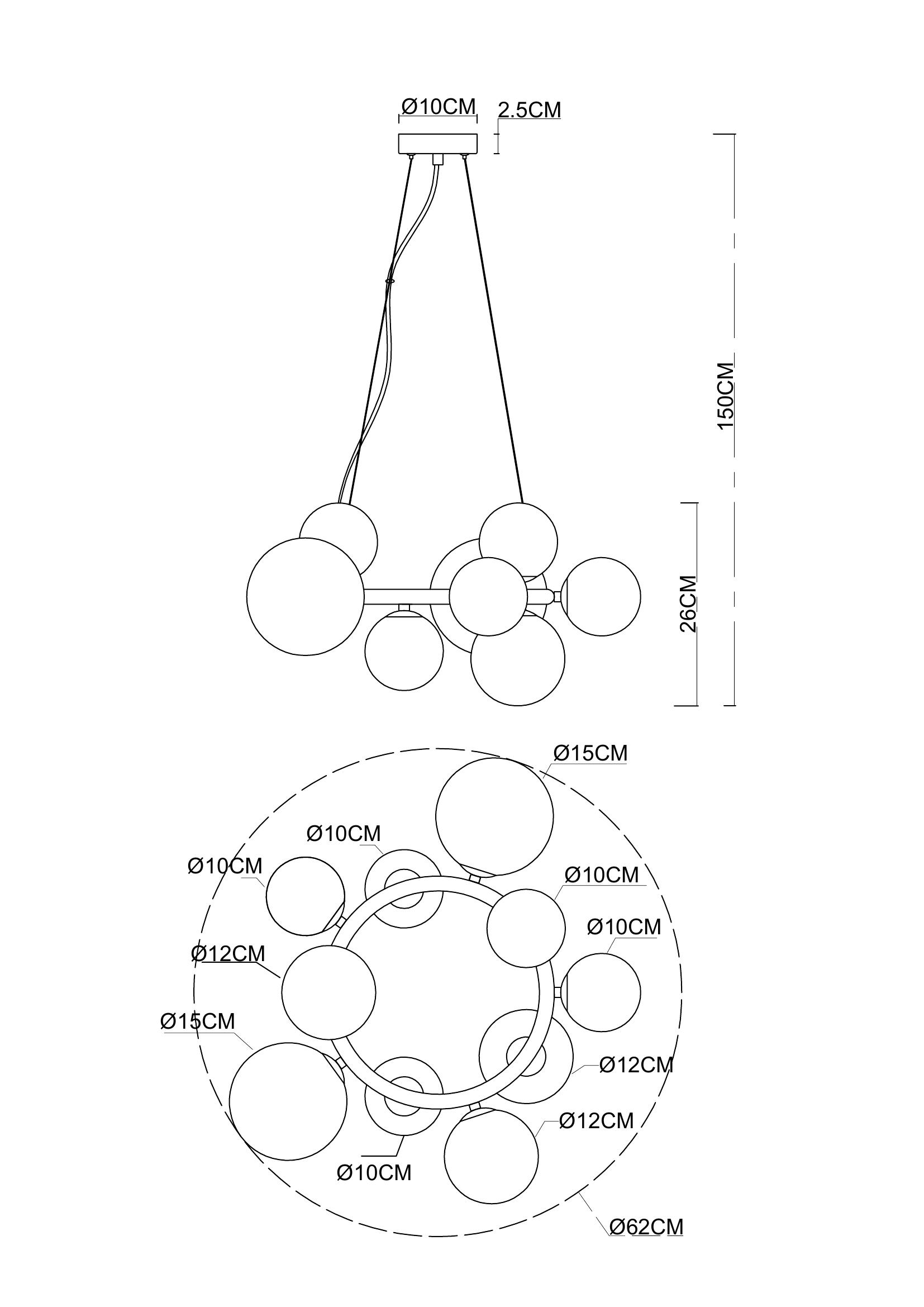 Подвесная люстра Arte Lamp GEMINI A2243SP-10BK