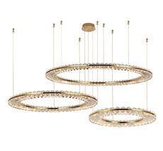 Подвесная люстра Newport Горизонтальная композиция 8240 из трех плоских колец золото №54_NP