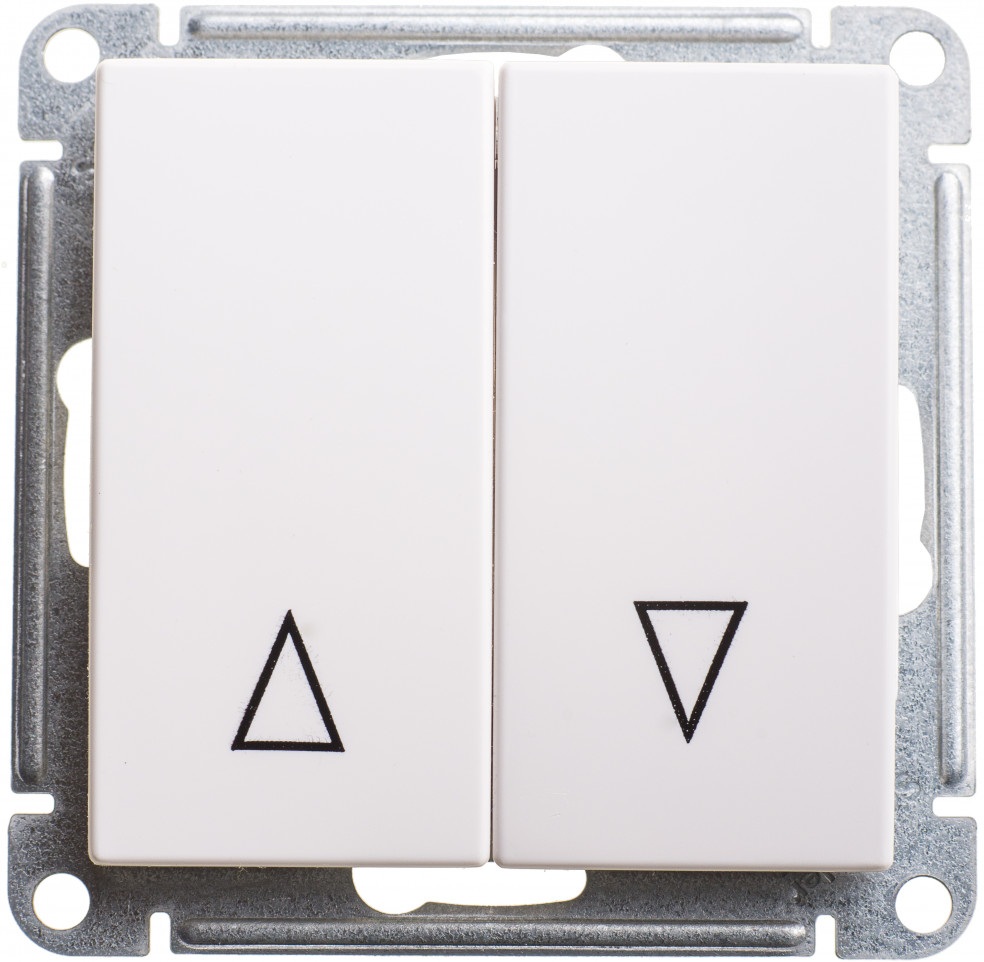 Выключатель встраиваемый жалюзи двухклавишный (белый) Systeme Electric VS410-253-1-86