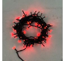 Гирлянда Нить 10м Красная 24В, 100 LED, Провод Черный ПВХ, IP54 PST100-11-1R