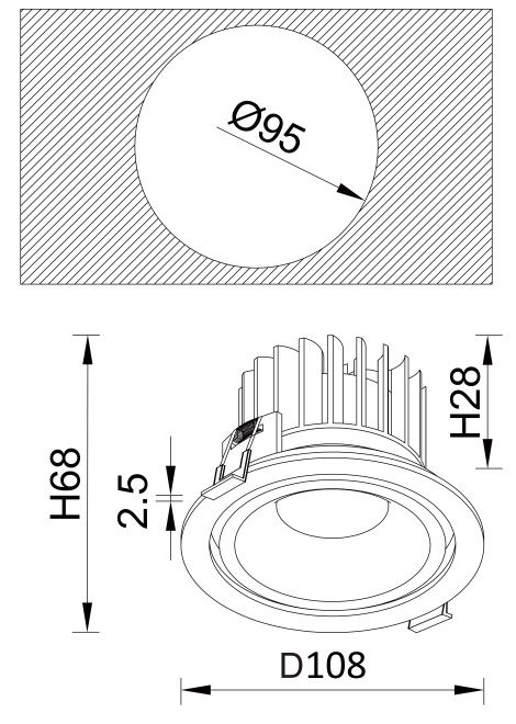 Встраиваемый светильник Crystallux CLT 005C108 WH_CR