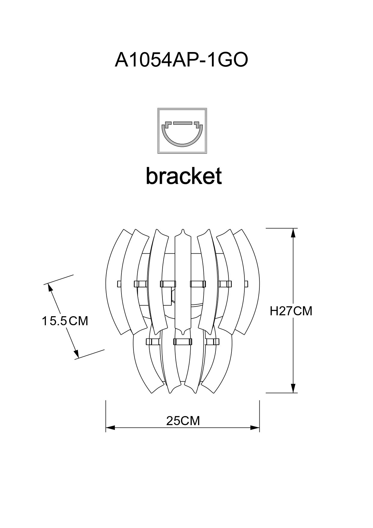 Настенный светильник ArteLamp ELLA A1054AP-1GO