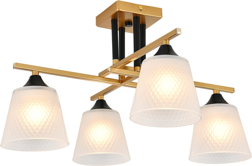 Люстра потолочная накладная с матовым плафоном на штанге Escada 2128/4P_ESC