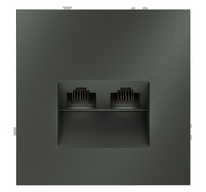 Розетка компьютерная встраиваемая VOLTUM S70 двойная RJ45+RJ45 VLS060206