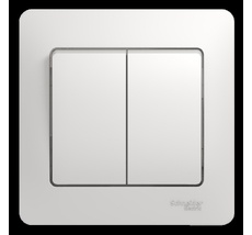 Выключатель встраиваемый двухклавишный (белый) Systeme Electric GSL000152