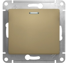 Выключатель встраиваемый одноклавишный с подсветкой (титан) Systeme Electric GSL000463