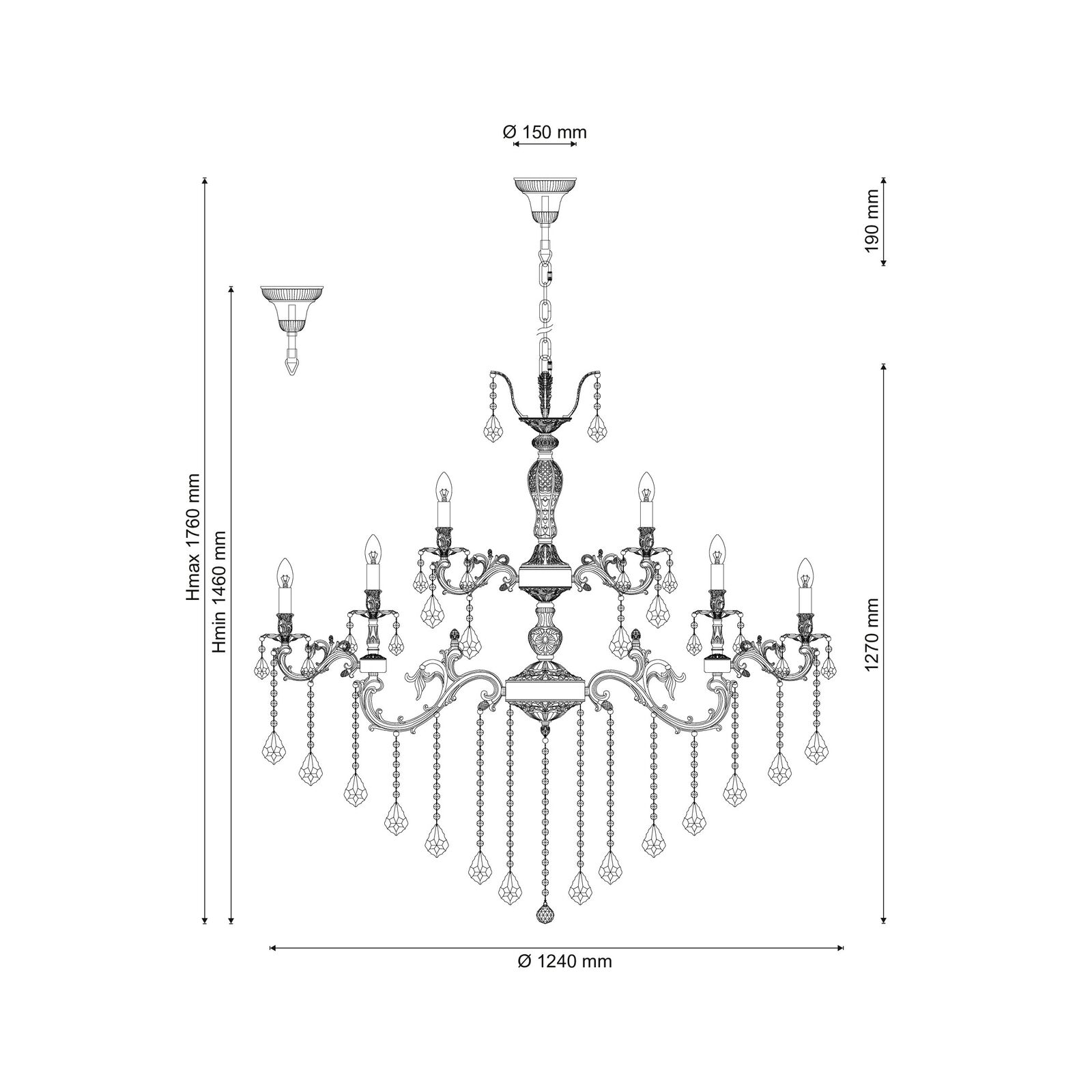 Подвесная люстра Lucia Tucci BARLETTA BARLETTA 122.16.8.6 antique