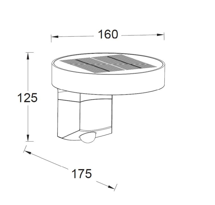 Настенный светильник уличный светодиодный на солнечных батареях и датчиком движения IP44 Oasis Light P9067-Pir Gr_OL