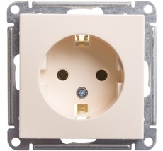Розетка встраиваемая с заземлением (слоновая кость) Systeme Electric RS16-154-2-86