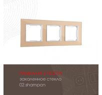 Рамка из закаленного стекла на 3 поста Arte Milano 503.02-3.shampan