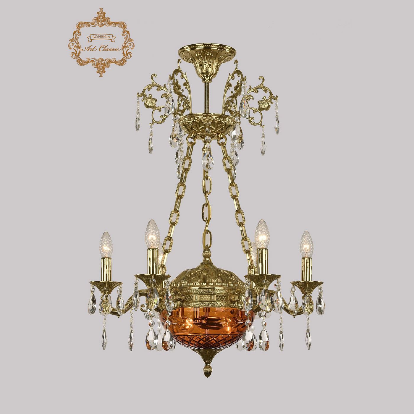 

Хрустальная люстра Bohemia Art Classic 31.51.6.CK125SP.250SP.G.Sp.Amber.1B, 31.51.6.CK125SP.250SP.G.Sp.Amber.1B