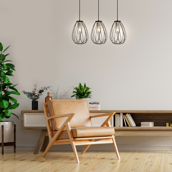 Подвесной светильник E27*60W Black/Brass Escada 10180/3S_ESC