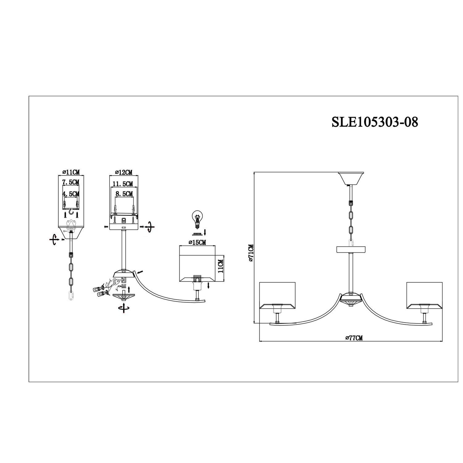 Подвесная люстра Evoluce LINDA SLE105303-08