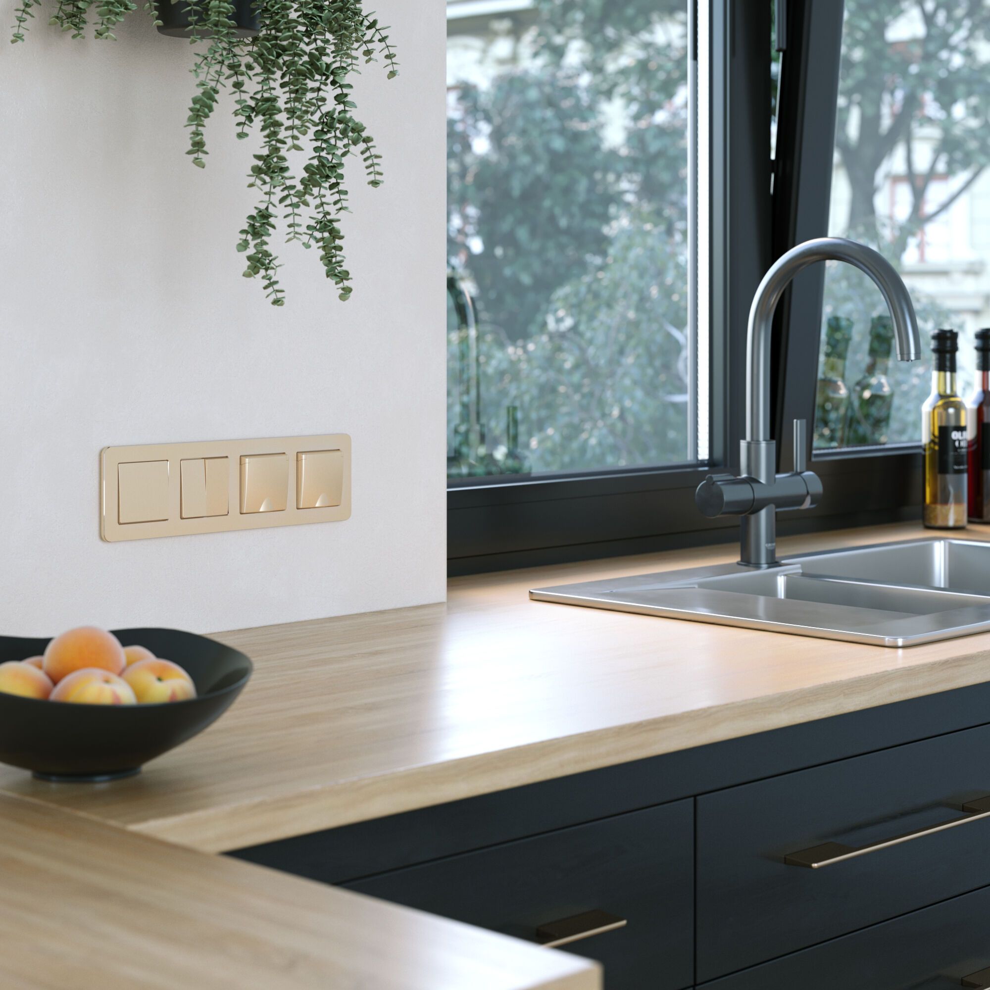 Рамка на 4 поста Platinum шампань Werkel a059220_WR